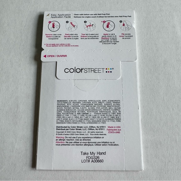 *Retired* Color Street: Take My Hand | Patriotic Red White Blue Heart Ribbon - Picture 4 of 8